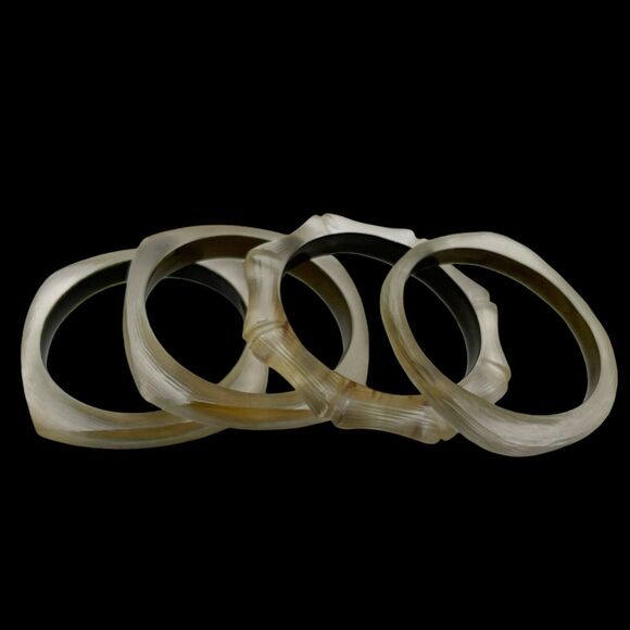 Alexis Bittar Clear‎ Cream Golden Frosted Lucite Bracelet Lot of 5 Quiet Luxury - Picture 11 of 16
